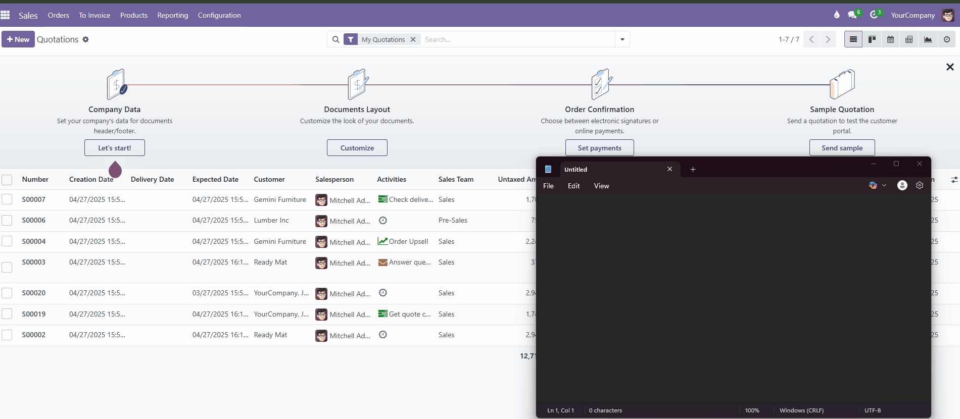 Copy a whole column from Odoo list view to Excel